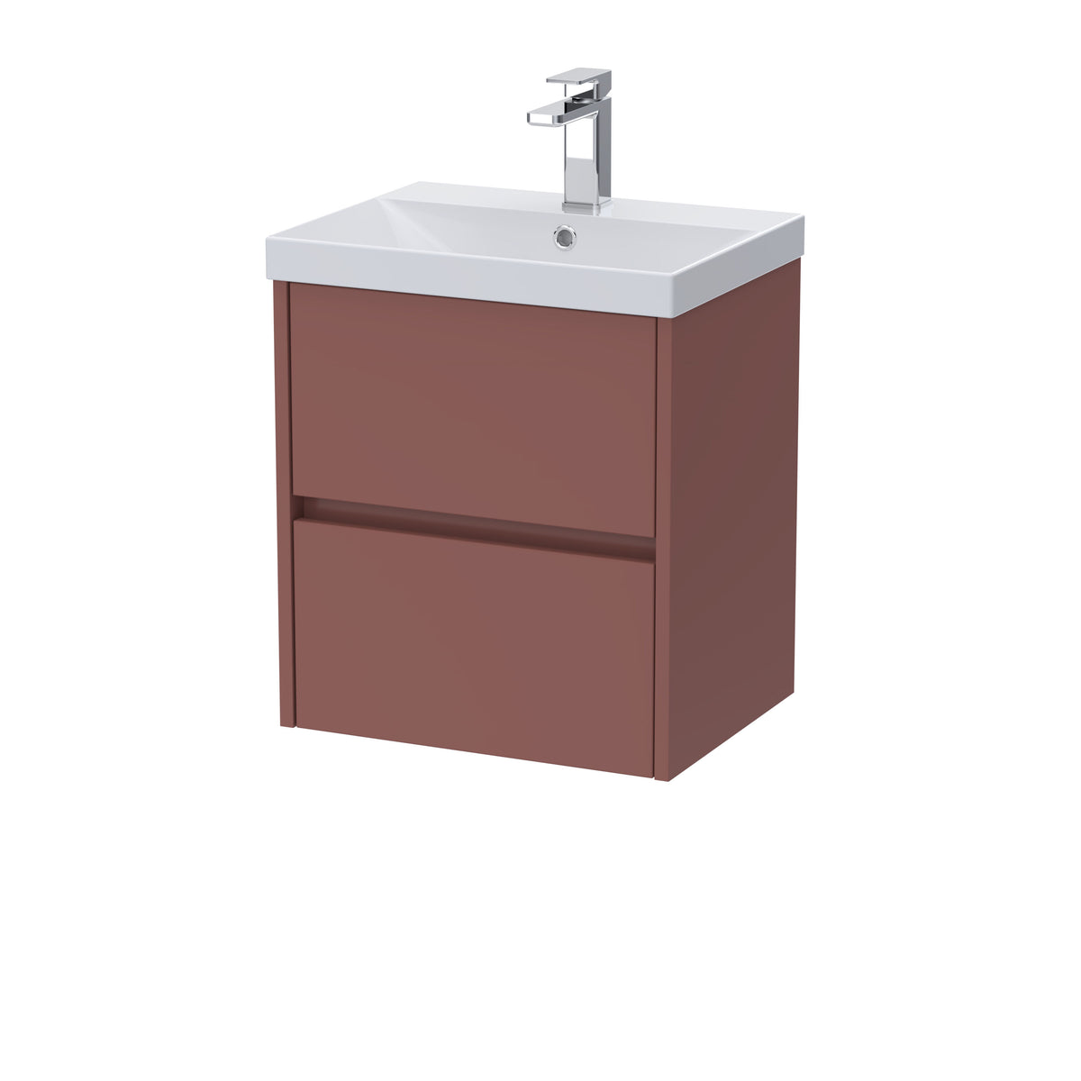 Nuie Havana 500mm 2 Drawer Wall Hung Vanity Unit With Thin Edge Basin
