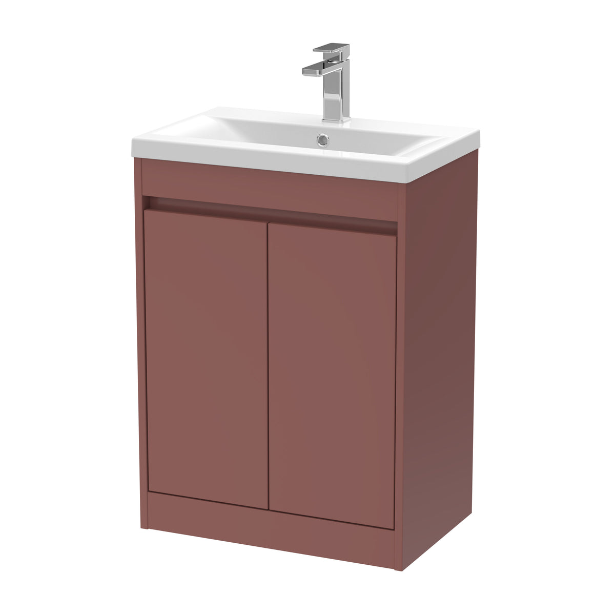 Nuie Havana 600mm 2 Door Floor Standing Vanity Unit With Mid-Edge Basin