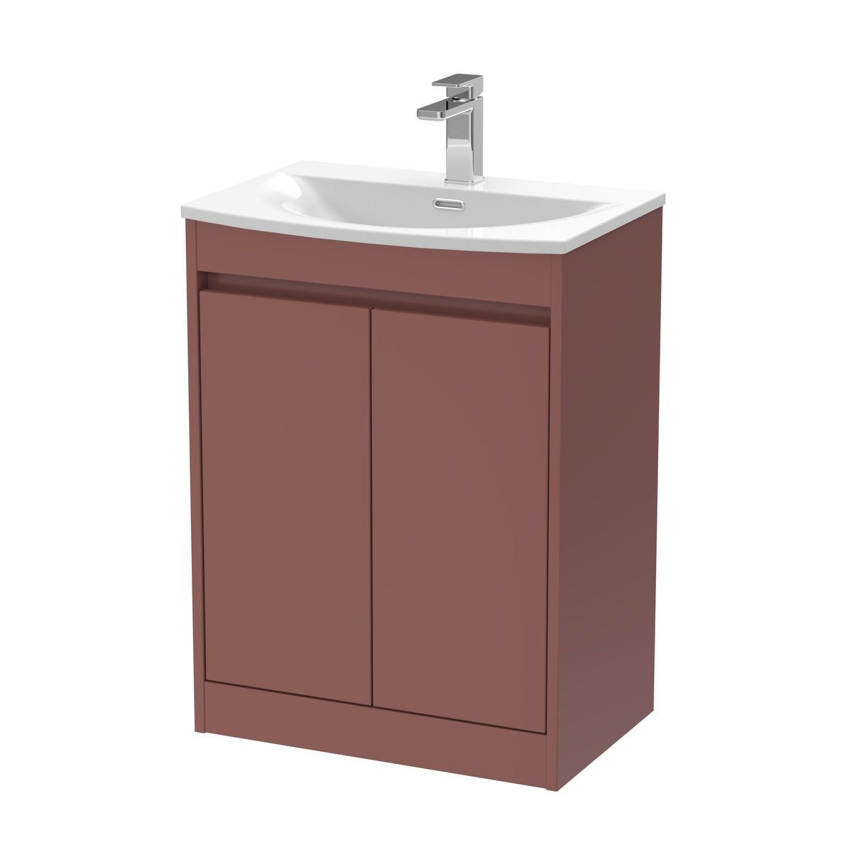 Nuie Havana 600mm 2 Door Floor Standing Vanity Unit With Curved Basin