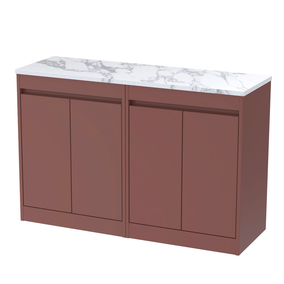 Nuie Havana 1200mm 4 Door Floor Standing Vanity Unit With Carrera Marble Worktop