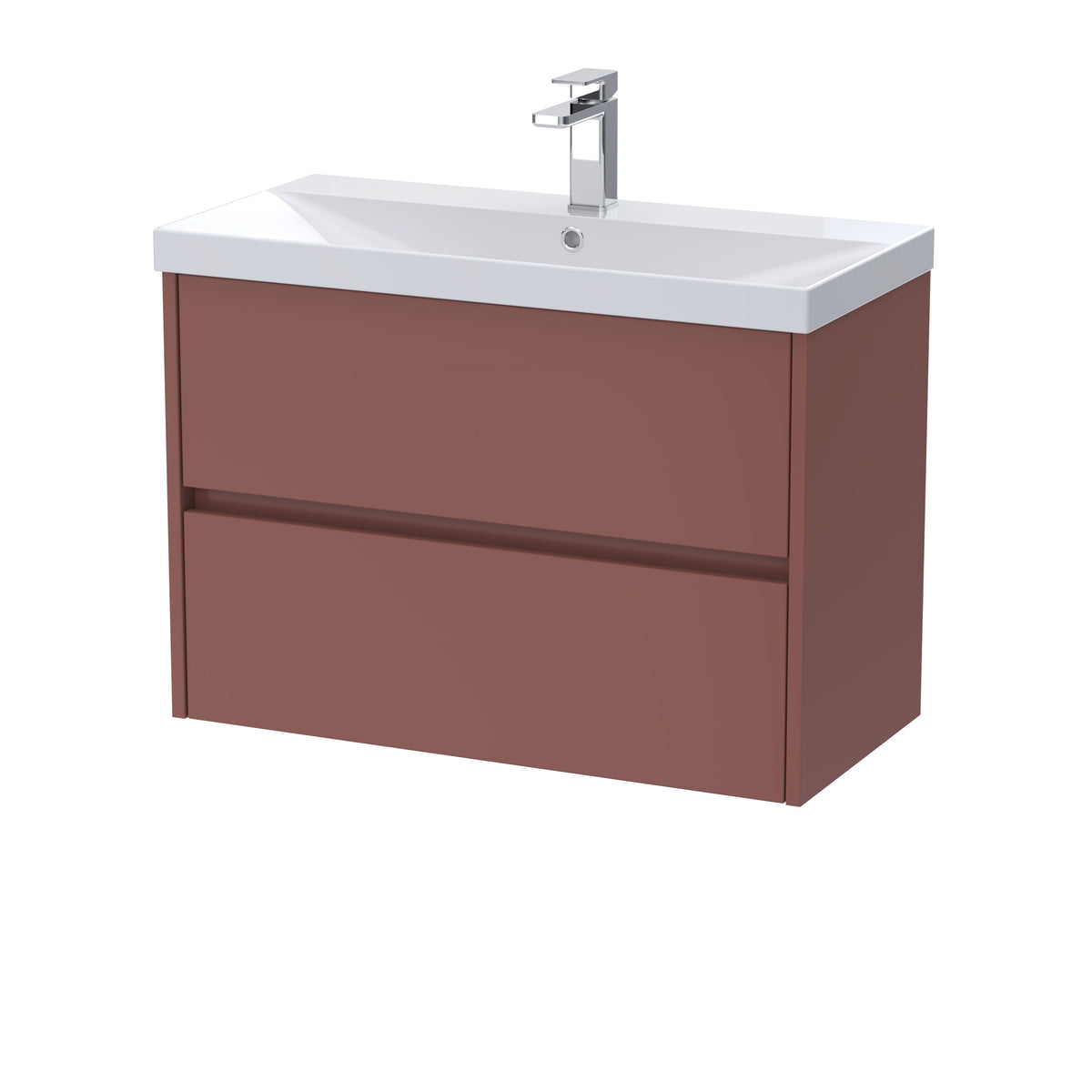 Nuie Havana 800mm 2 Drawer Wall Hung Vanity Unit With Thin Edge Basin