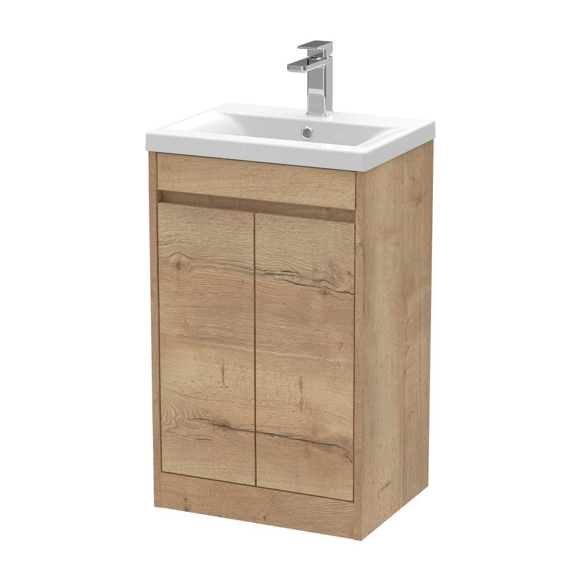 Nuie Havana 500mm 2 Door Floor Standing Vanity Unit With Mid-Edge Basin