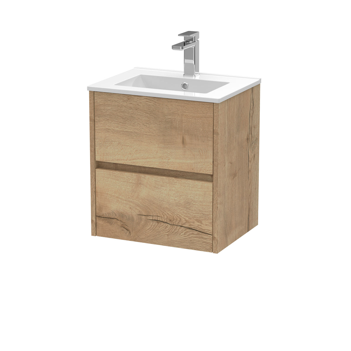 Nuie Havana 500mm 2 Drawer Wall Hung Vanity Unit With Minimalist Basin