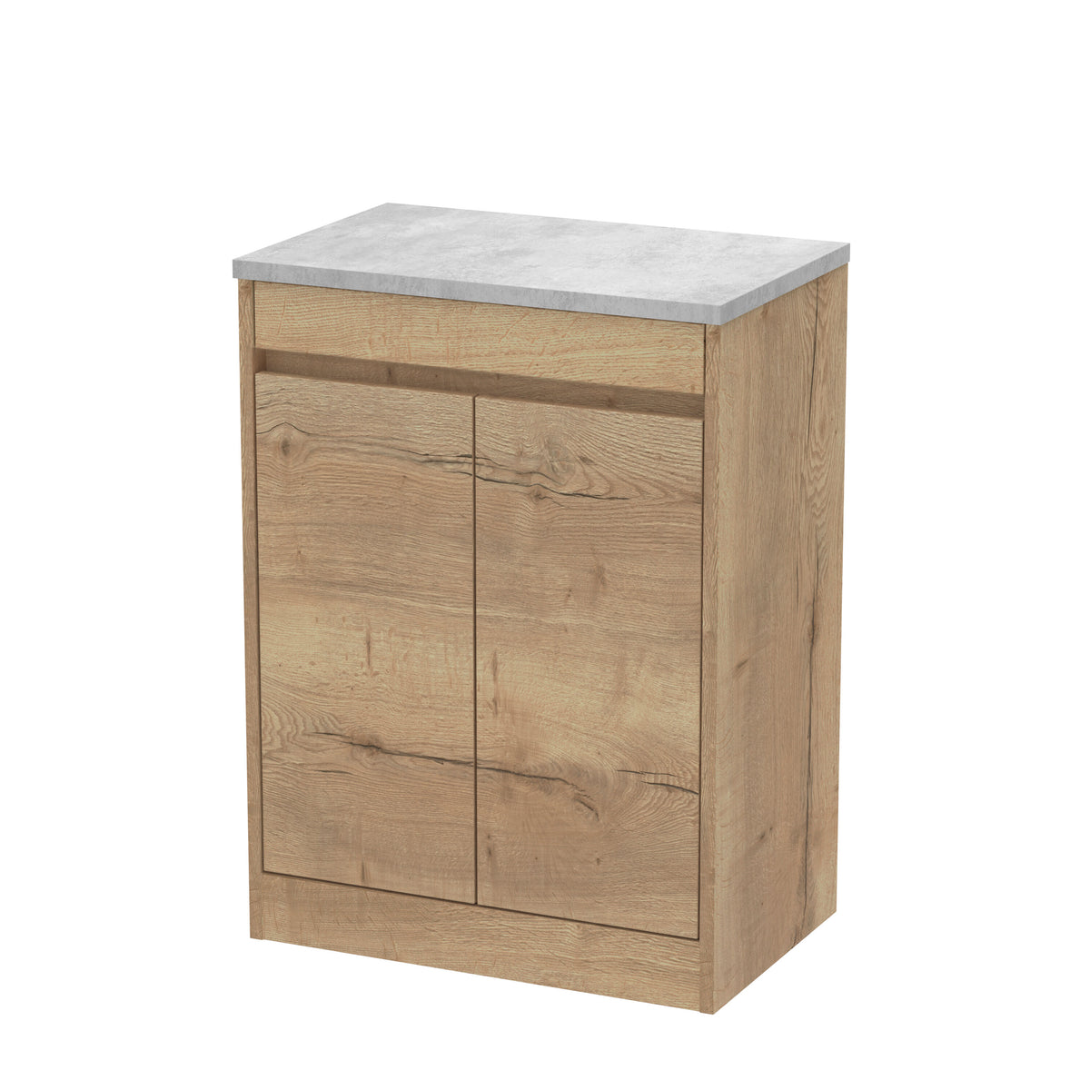 Nuie Havana 600mm 2 Door Floor Standing Vanity Unit With Bellato Grey Worktop