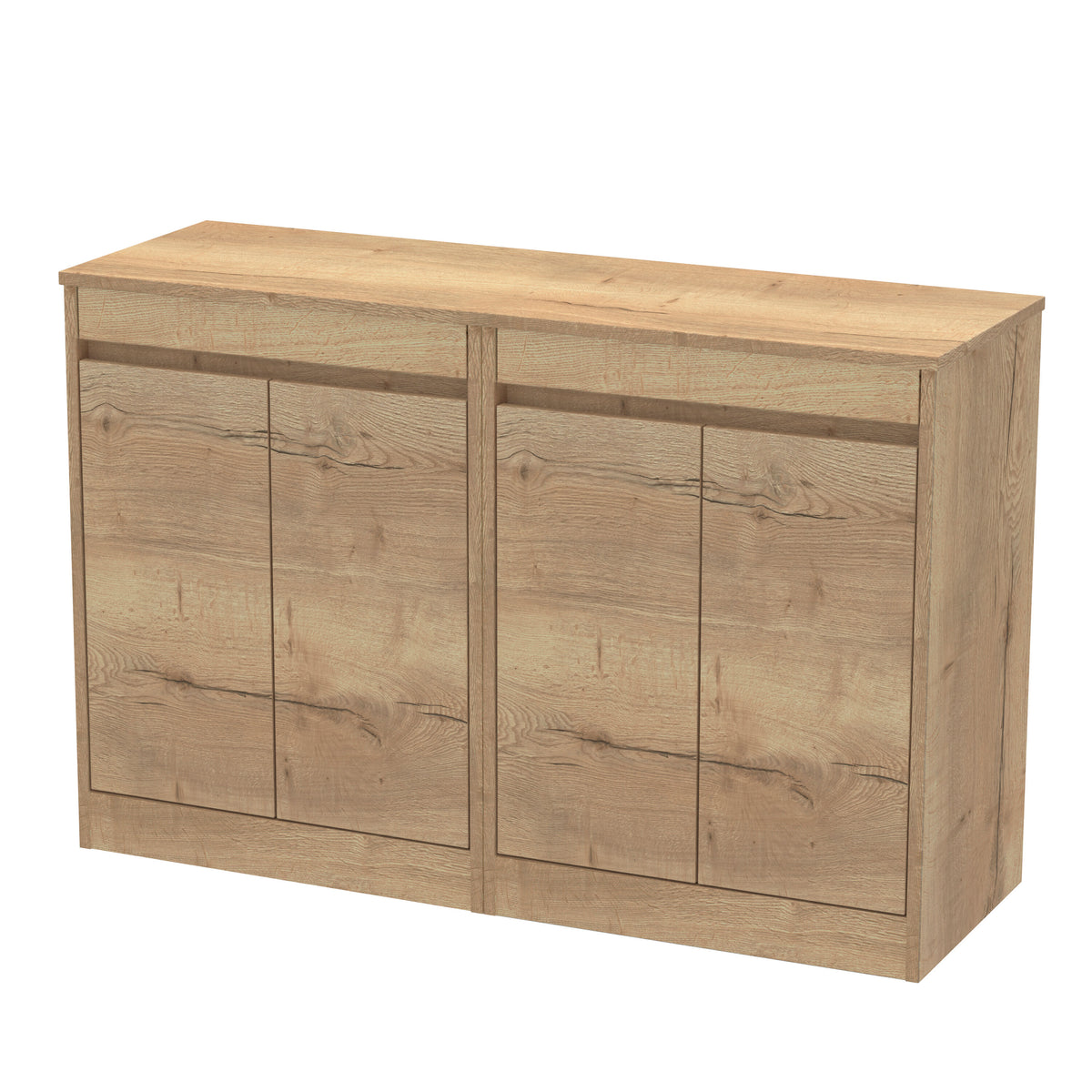 Nuie Havana 1200mm 4 Door Floor Standing Vanity Unit With Co-ordinating Worktop