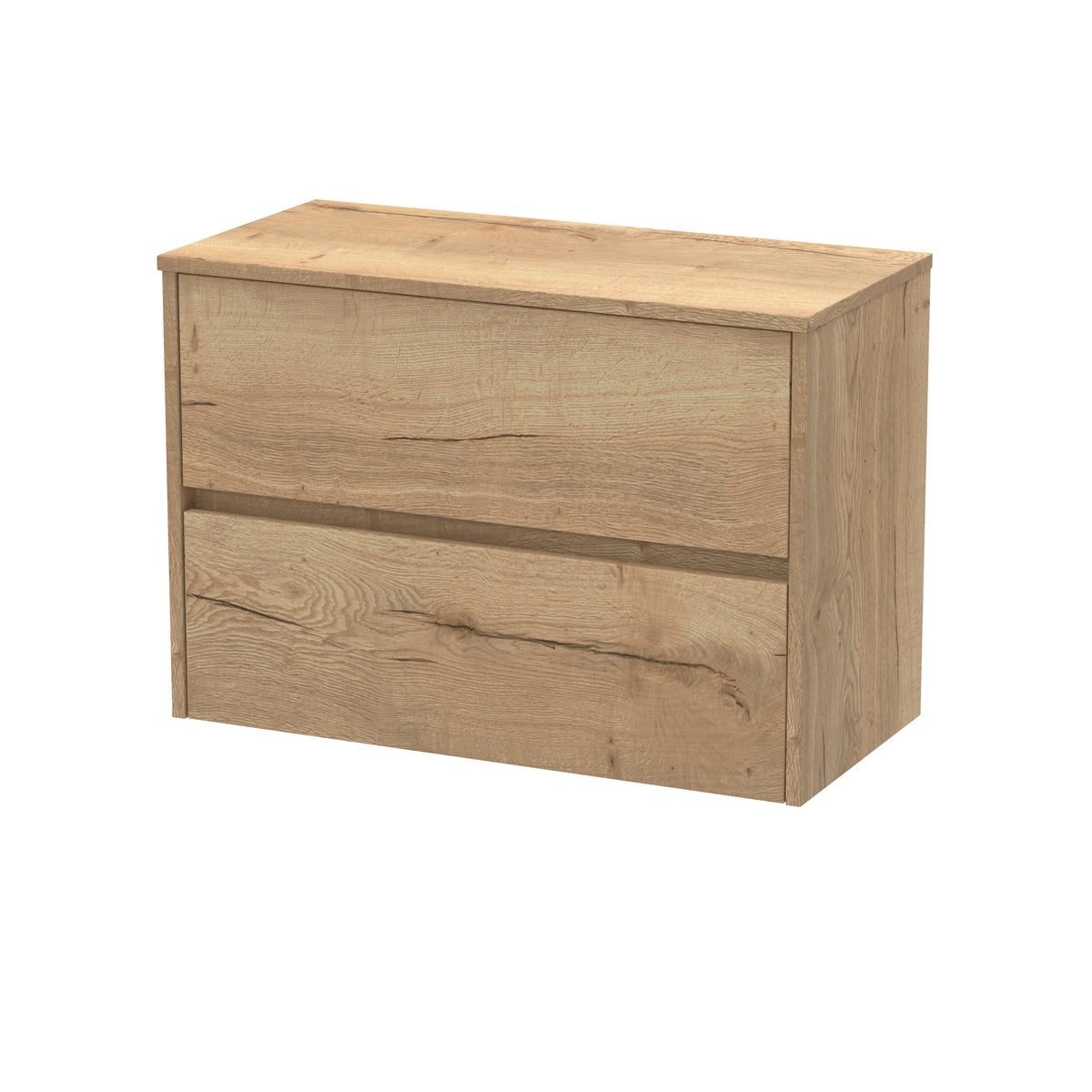 Nuie Havana 800mm 2 Drawer Wall Hung Vanity Unit With Co-ordinating Worktop