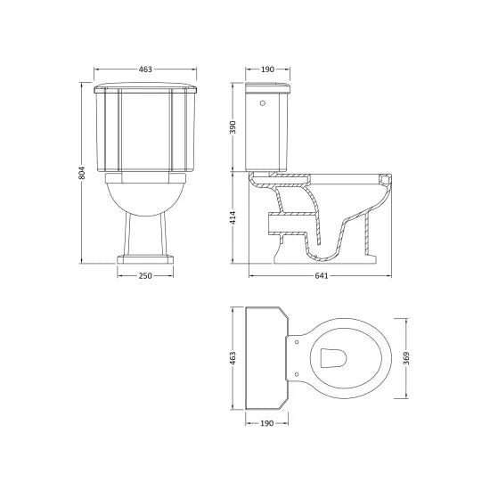 Hunton Traditional Close Coupled Toilet With Cistern