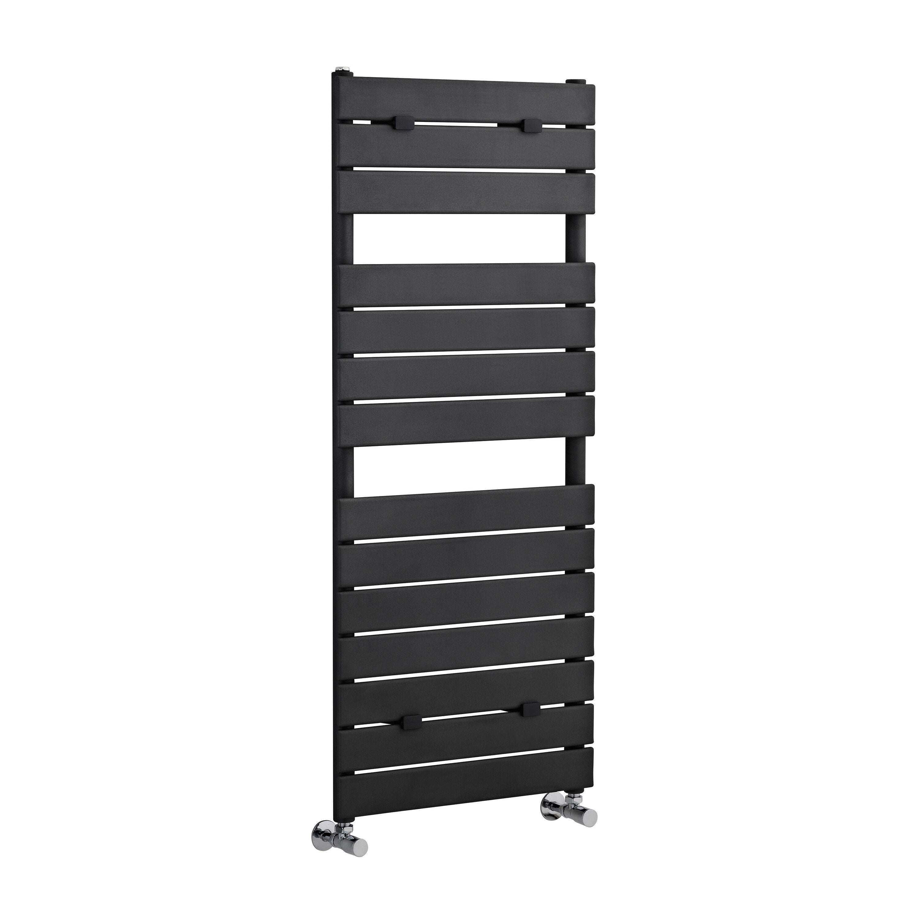 Piazza Anthracite 1213mm x 500mm Horizontal Heated Towel Rail