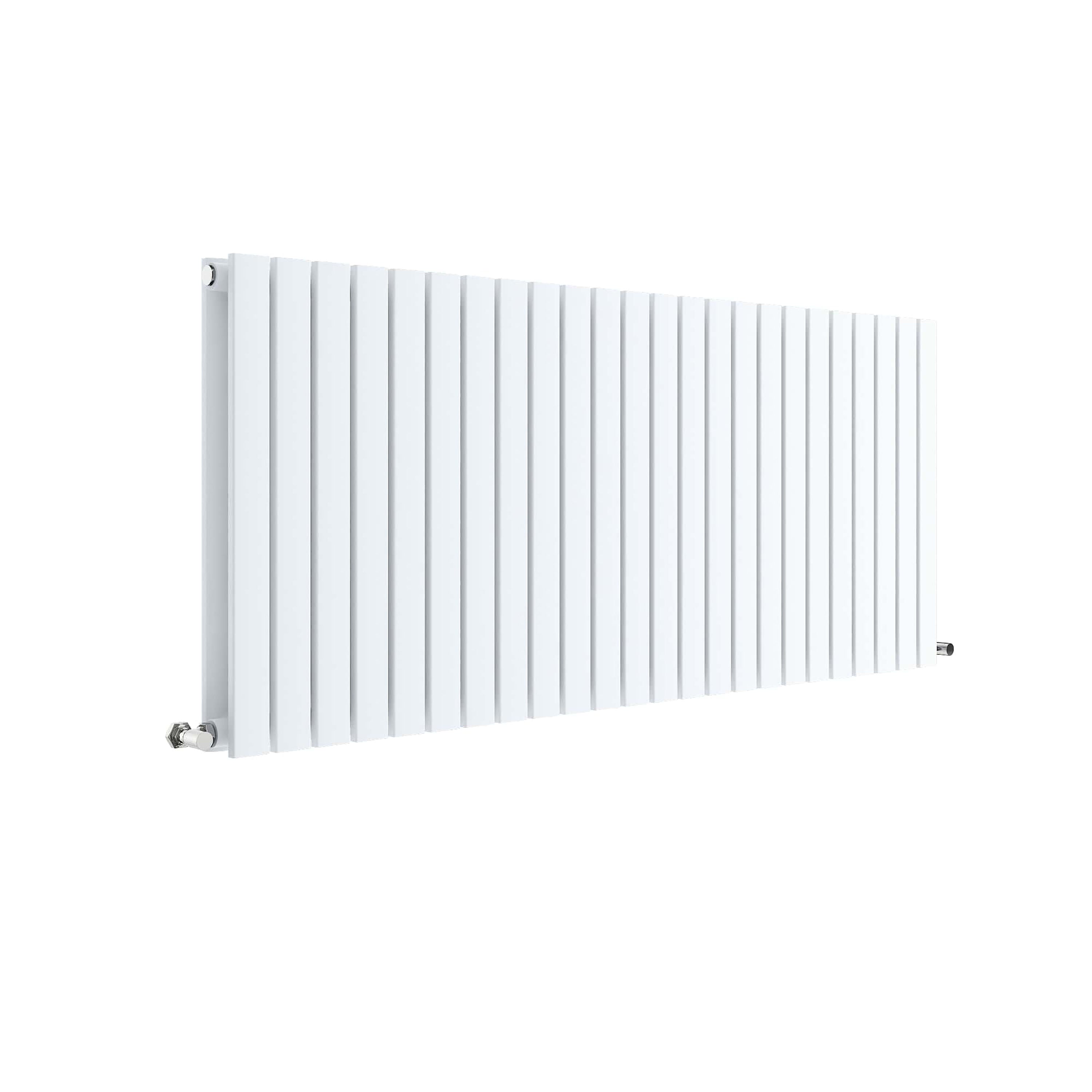 Sloane Satin White 1398 x 600mm Horizontal Double Panel Radiator