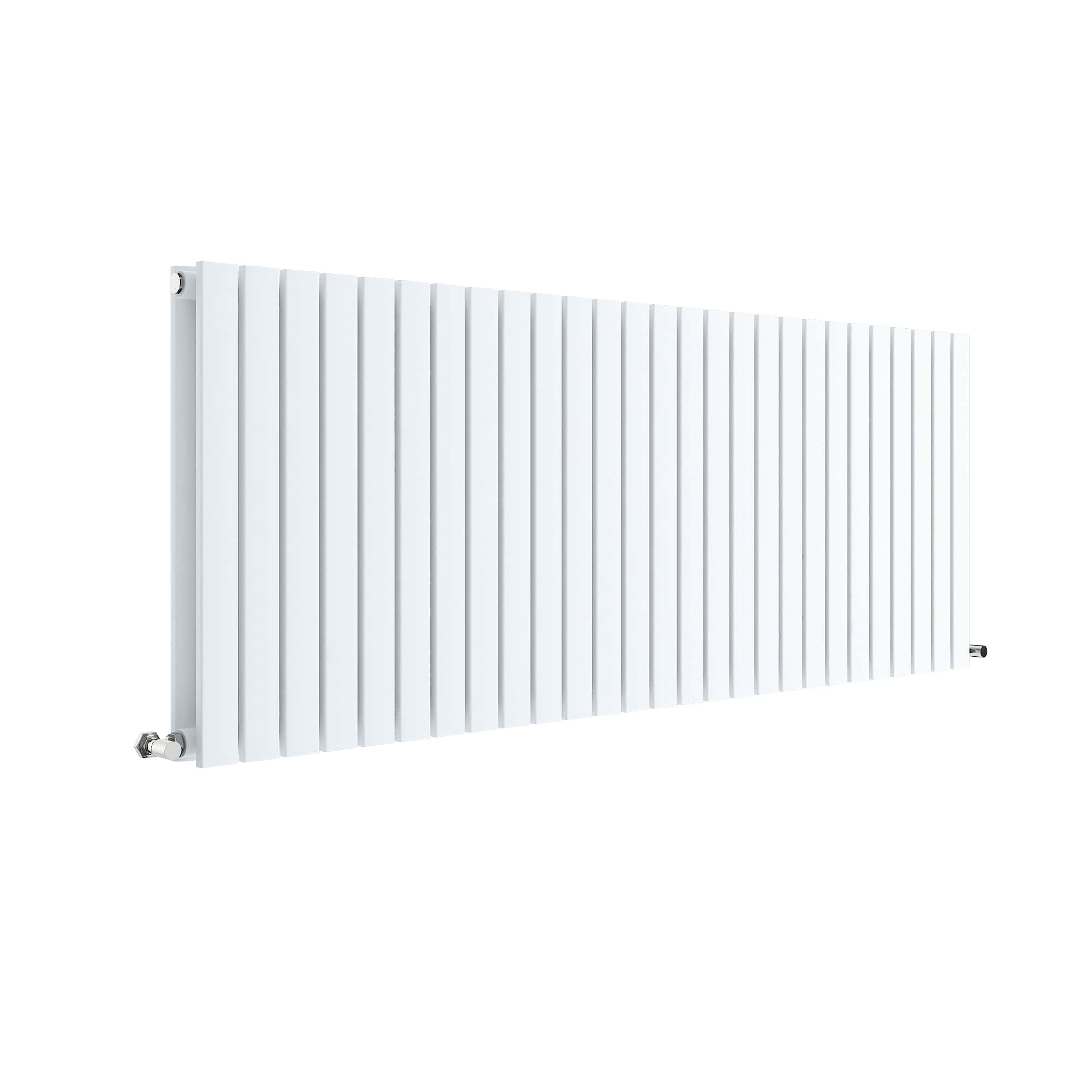 Sloane Satin White 1572 x 600mm Horizontal Double Panel Radiator