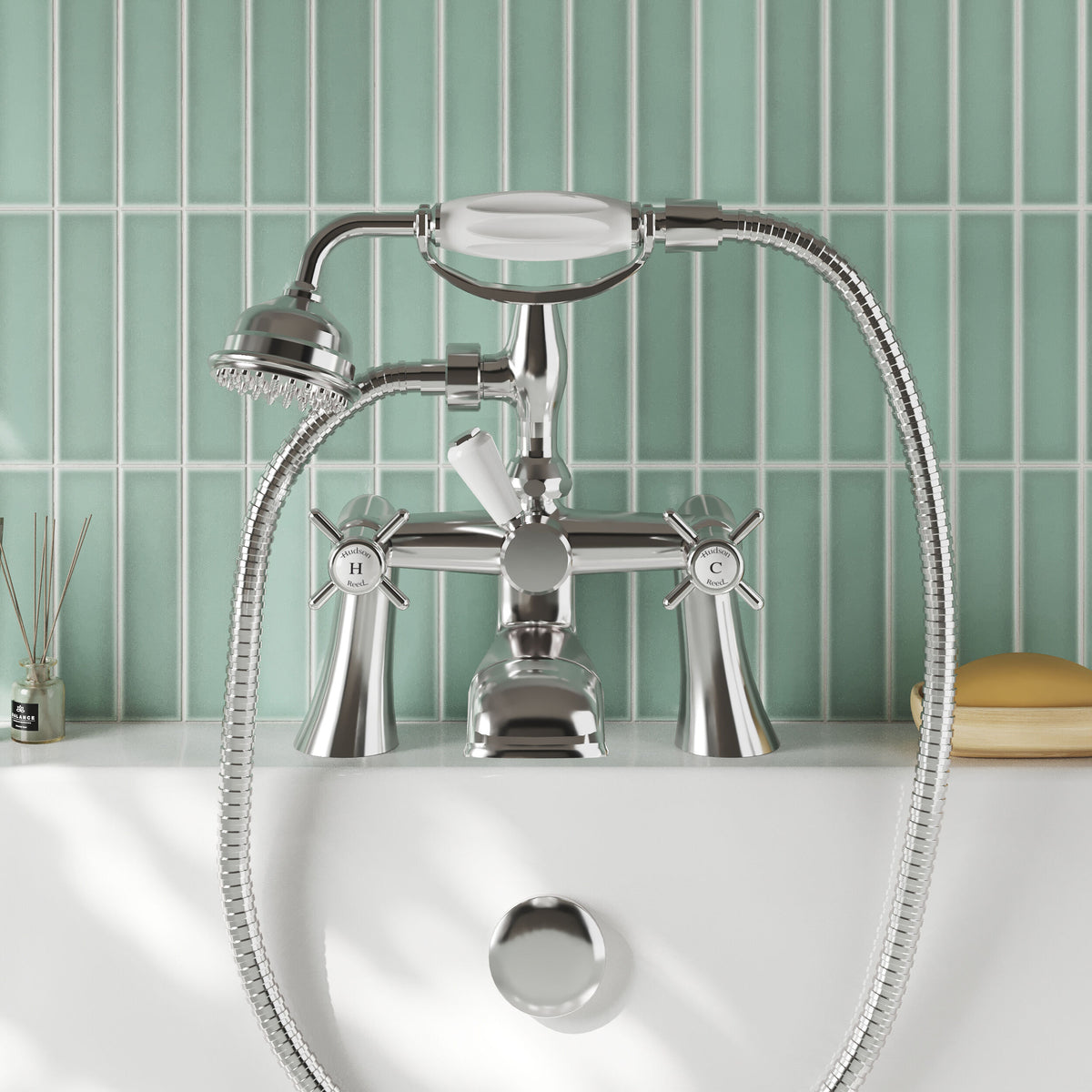 nuie Beaumont Chrome 1/2" Bath Shower Mixer - Lifestyle image