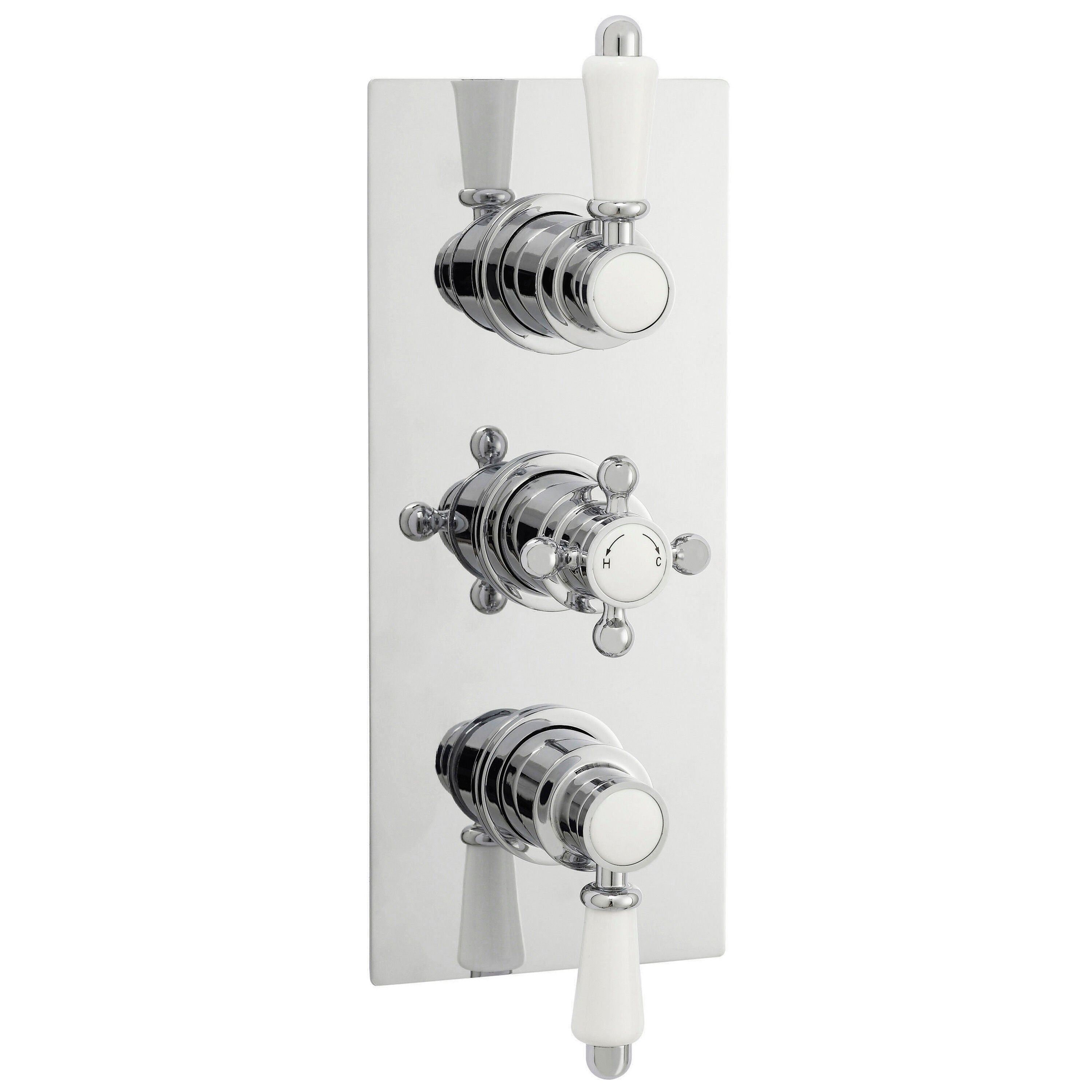 nuie Victorian Chrome Triple Thermostatic Shower Valve