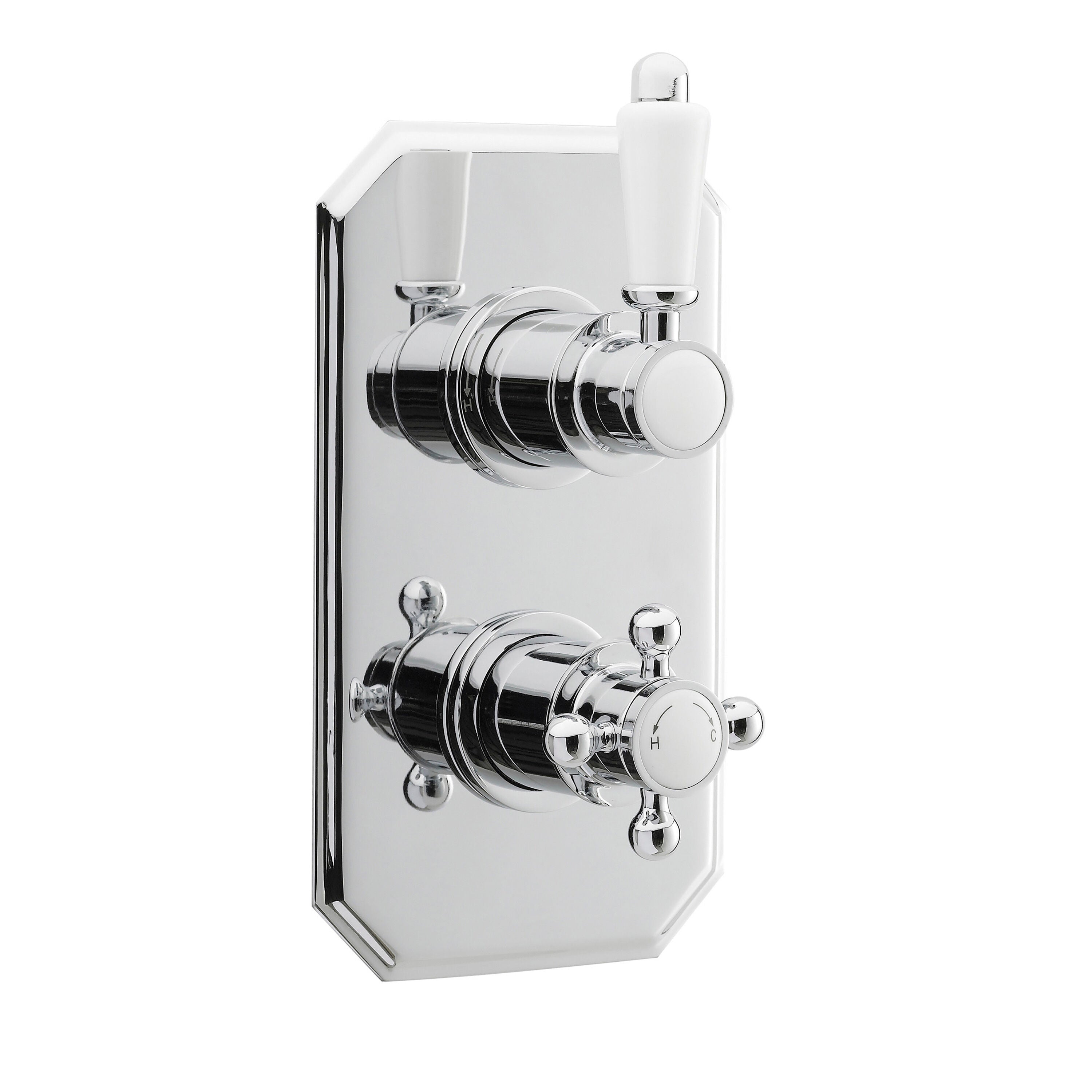 nuie Ascott Chrome Twin Thermostatic Shower Valve
