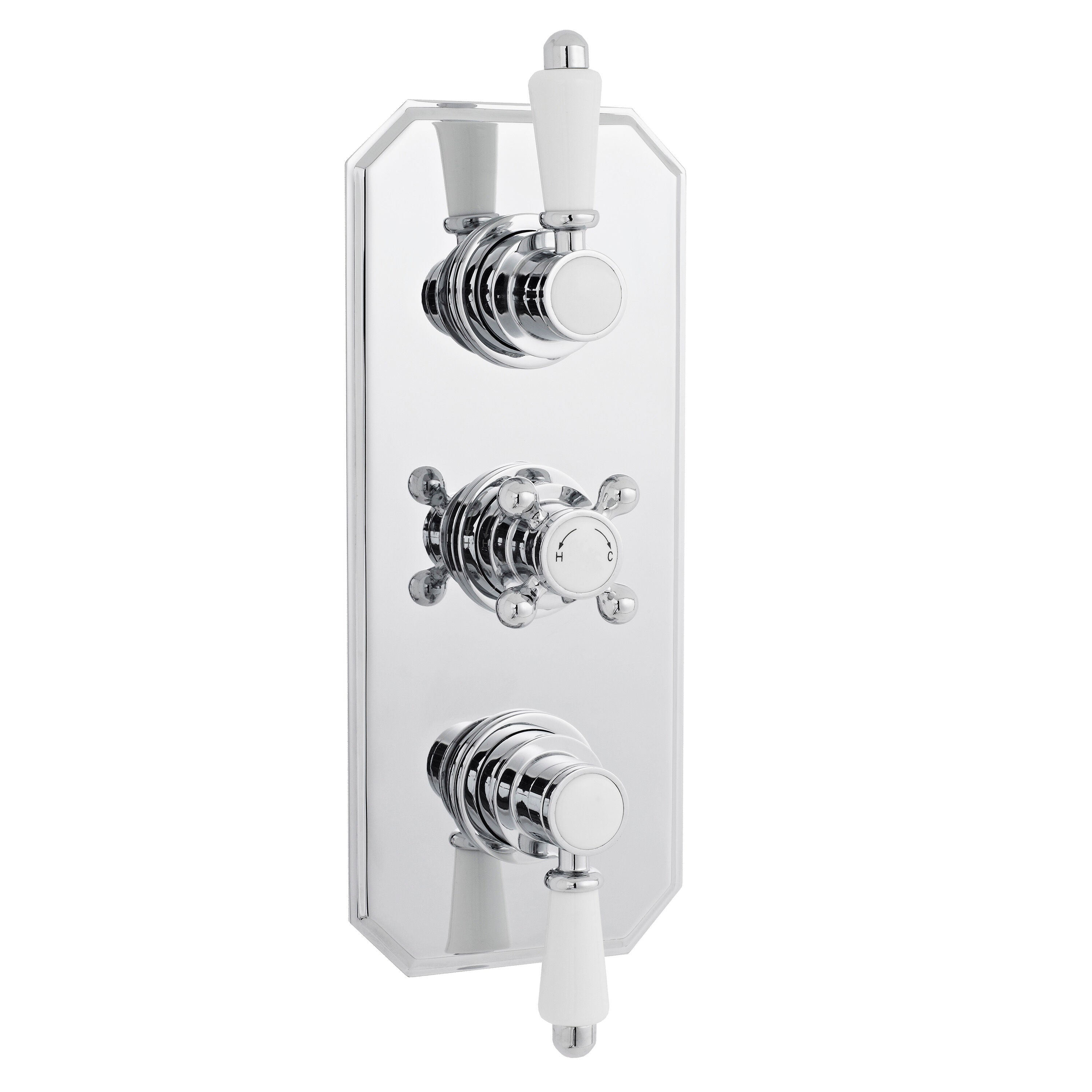 nuie Victorian Chrome Triple Thermostatic Shower Valve