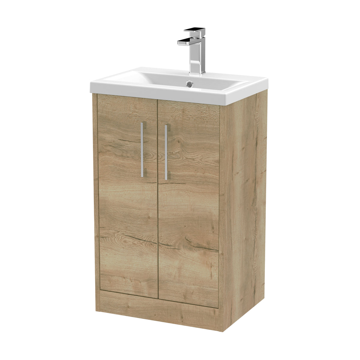Hudson Reed Juno 500mm 2 Door Floor Standing Vanity Unit With Mid-Edge Basin