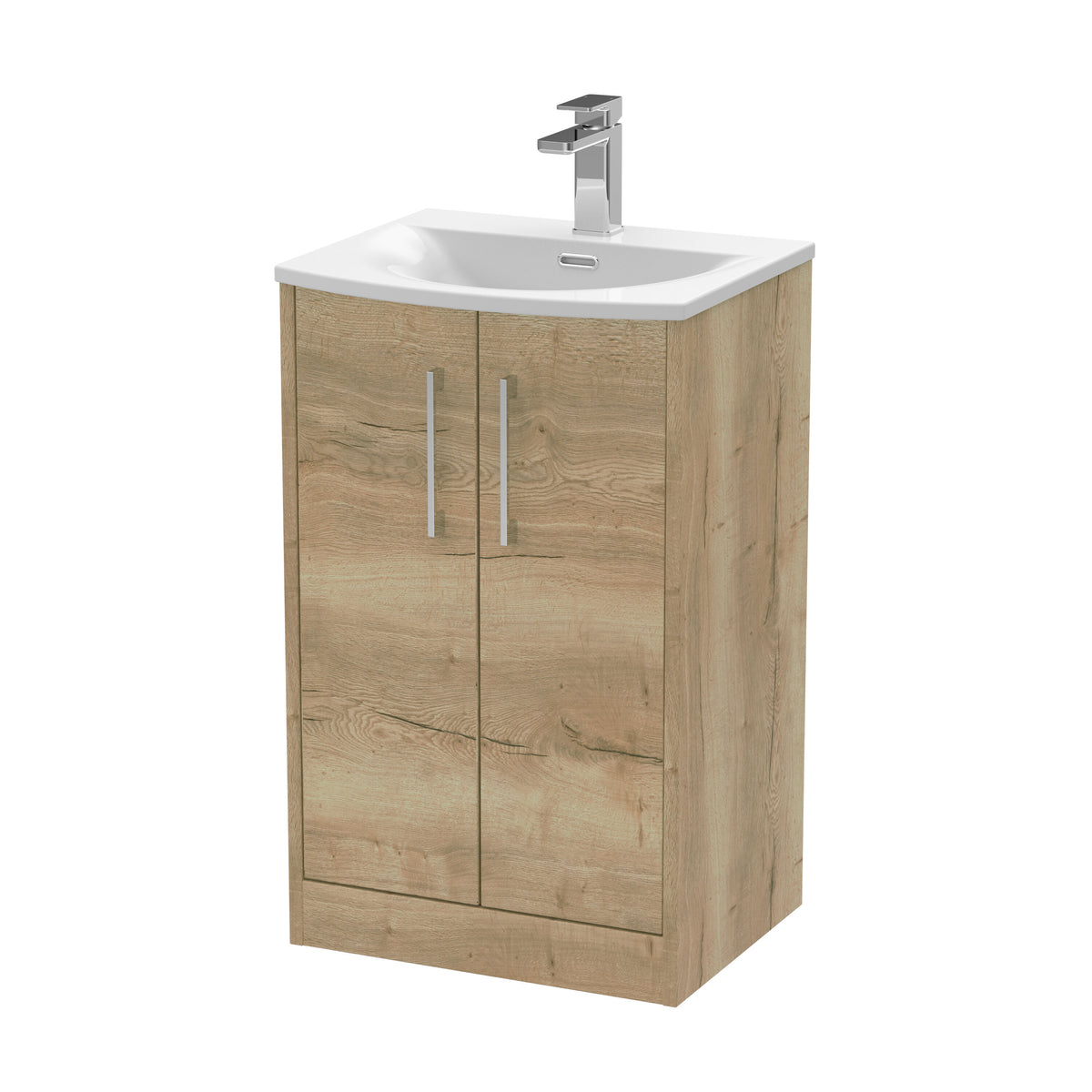 Hudson Reed Juno 500mm 2 Door Floor Standing Vanity Unit With U-Shaped Curved Basin