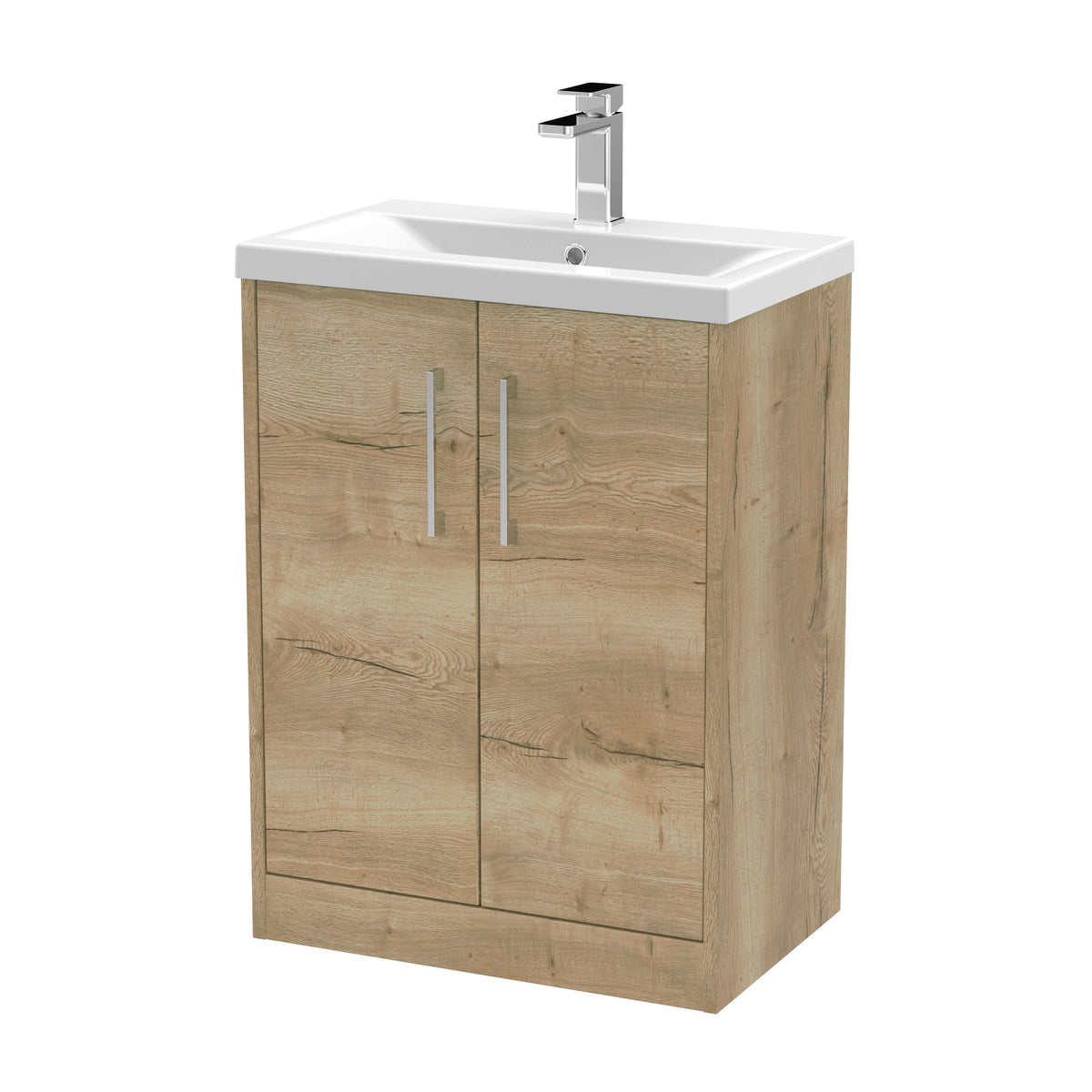 Hudson Reed Juno 600mm 2 Door Floor Standing Vanity Unit With Mid-Edge Basin