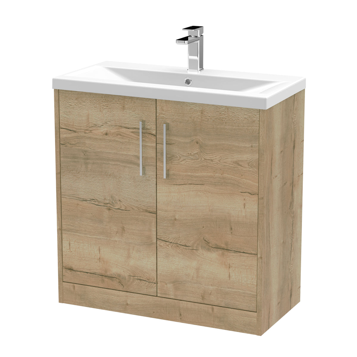 Hudson Reed Juno 800mm 2 Door Floor Standing Vanity Unit With Mid-Edge Basin