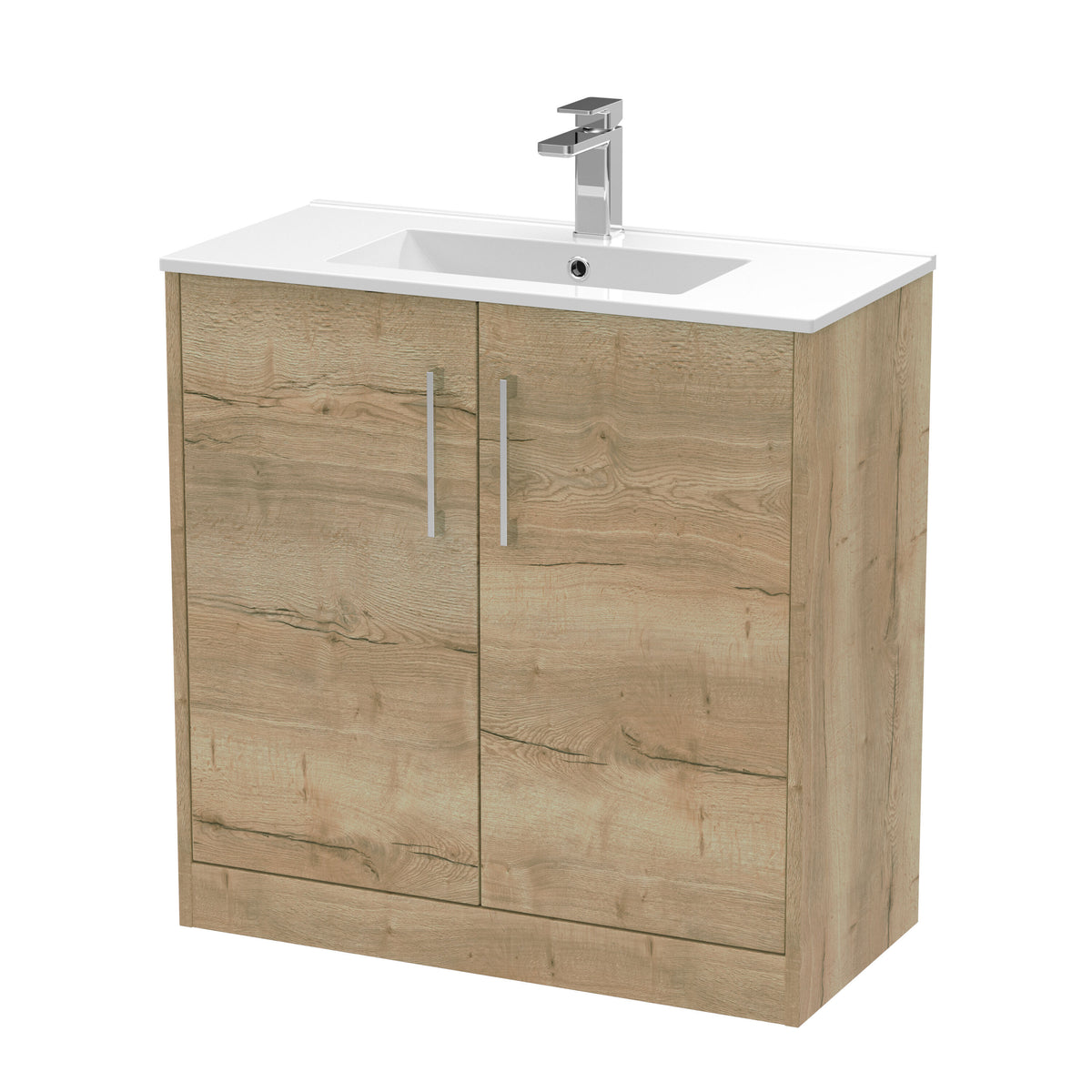 Hudson Reed Juno 800mm 2 Door Floor Standing Vanity Unit With Minimalist Basin