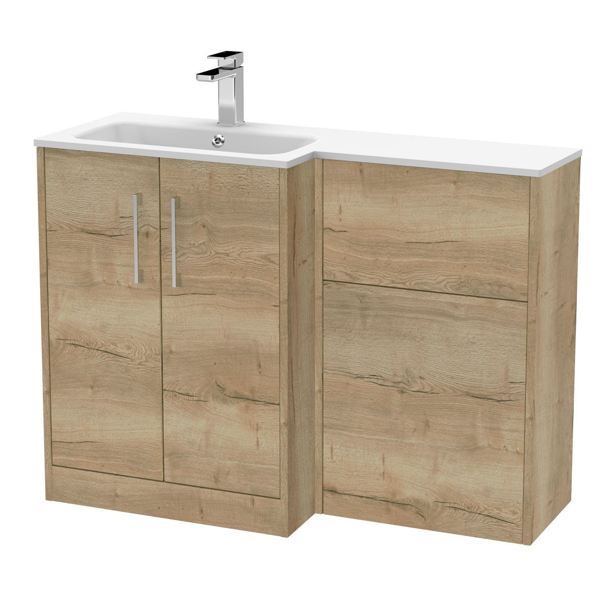 Hudson Reed Juno 1100mm x 390mm Combination Unit & Stone Basin Left Hand