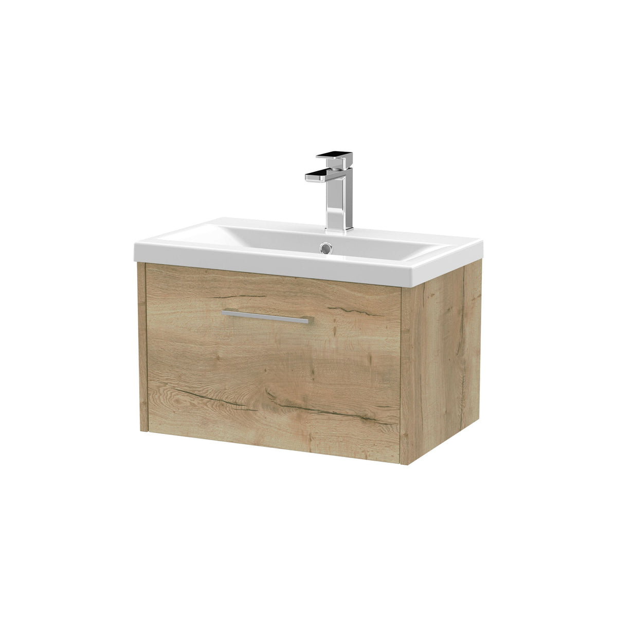 Hudson Reed Juno 600mm 1 Drawer Wall Hung Vanity Unit With Mid-Edge Basin