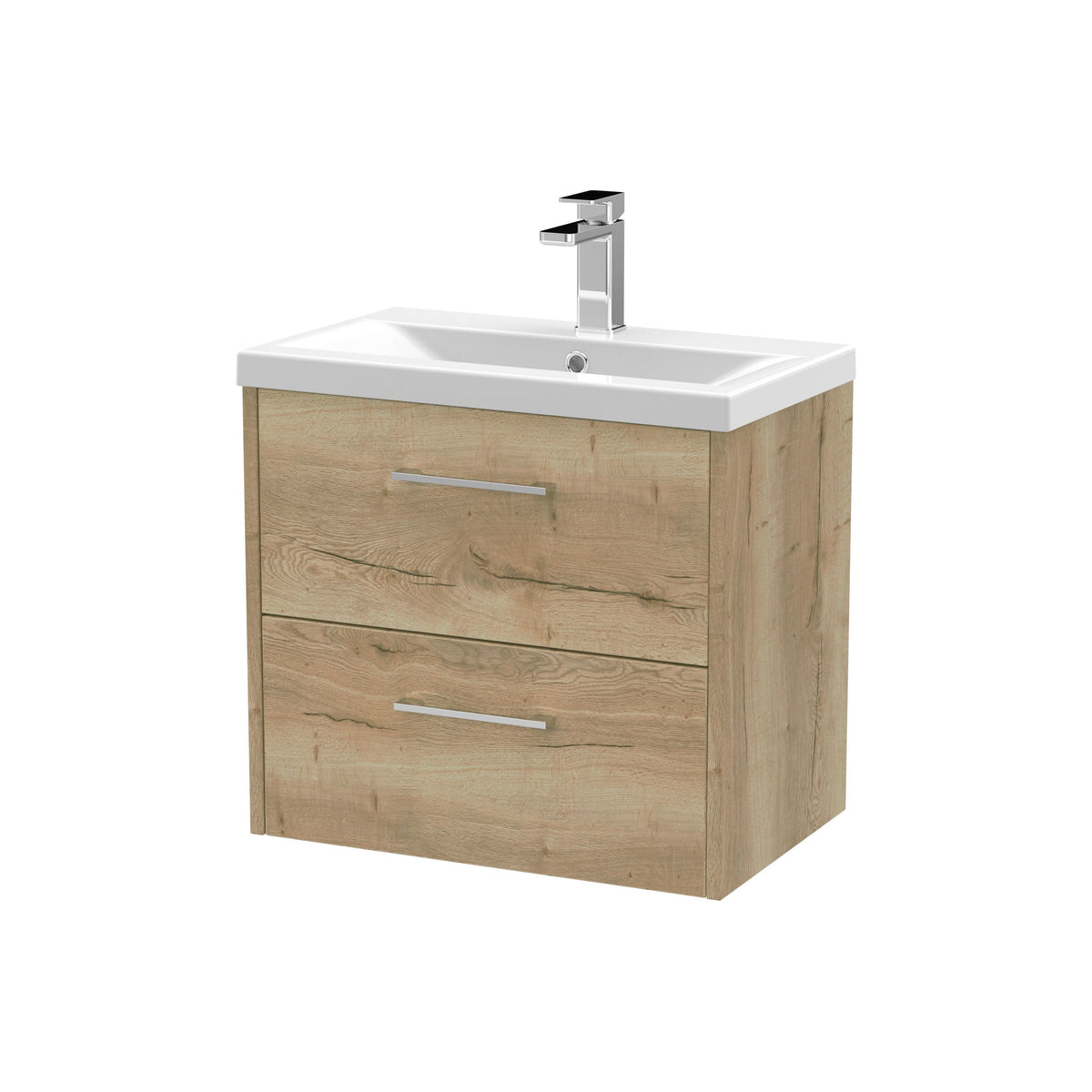 Hudson Reed Juno 600mm 2 Drawer Wall Hung Vanity Unit With Mid-Edge Basin