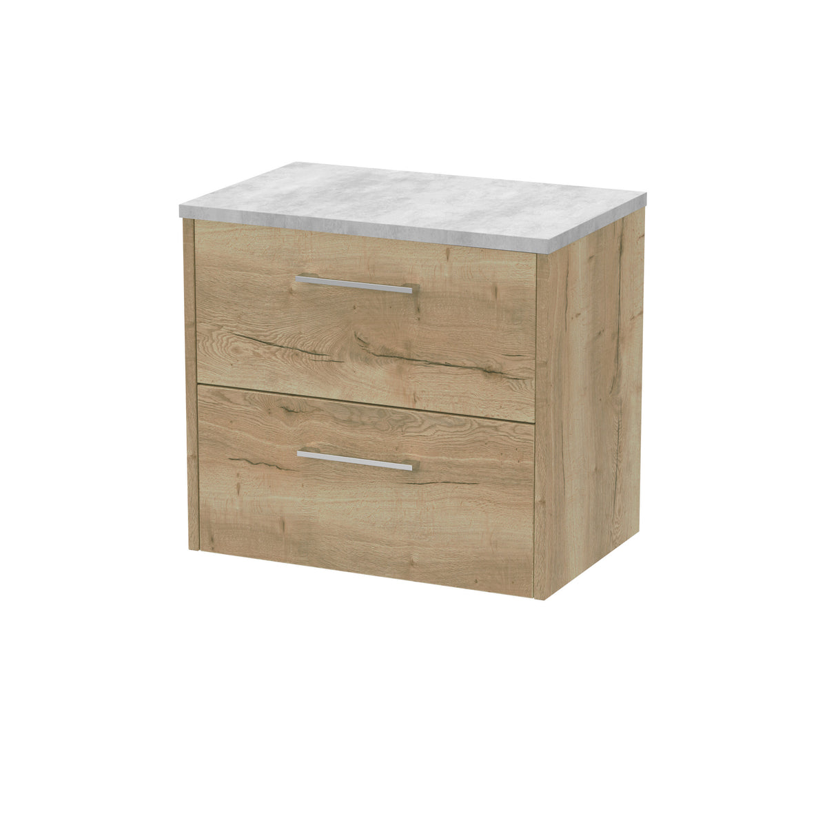 Hudson Reed Juno 600mm 2 Drawer Wall Hung Vanity Unit With Bellato Grey Worktop
