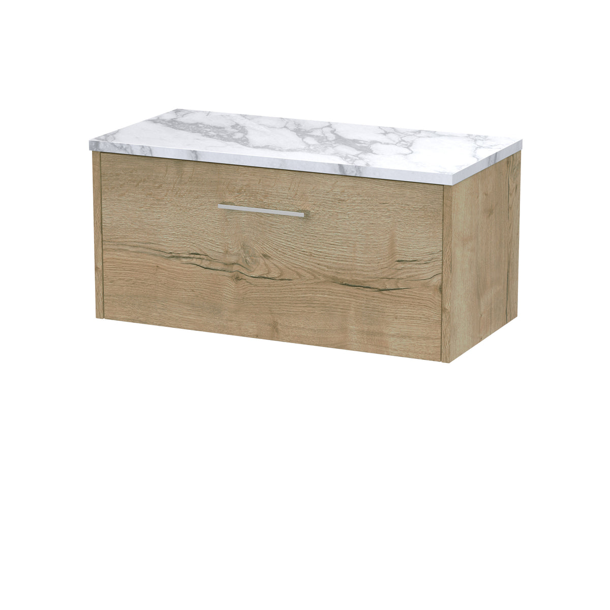 Hudson Reed Juno 800mm 1 Drawer Wall Hung Vanity Unit With Carrara Laminate Worktop