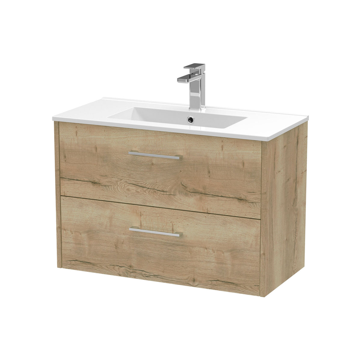 Hudson Reed Juno 800mm 2 Drawer Wall Hung Vanity Unit With Minimalist Basin