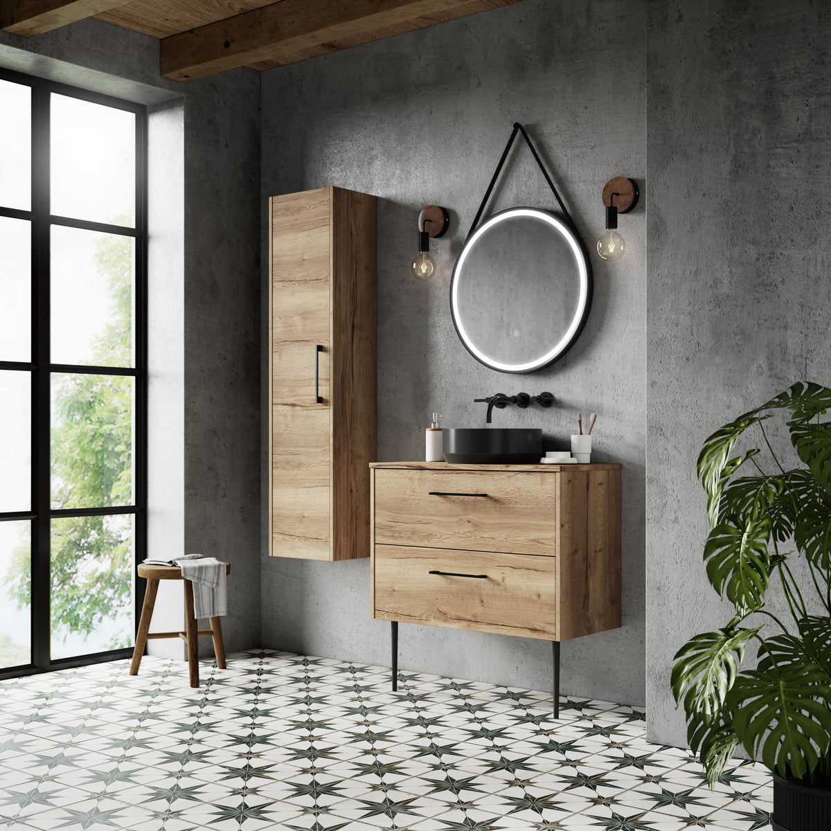 Hudson Reed Juno 800mm 2 Drawer Wall Hung Vanity Unit With Co-ordinating Worktop
