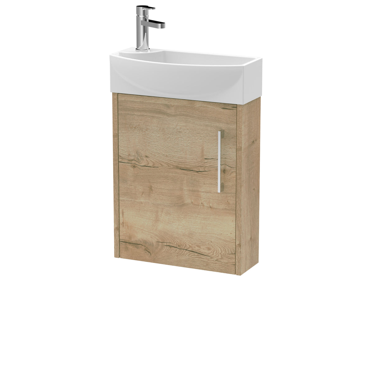 Hudson Reed Juno 440mm 1 Door Right-Hand Cloakroom Floor Standing Vanity Unit With 1 Tap Hole Basin