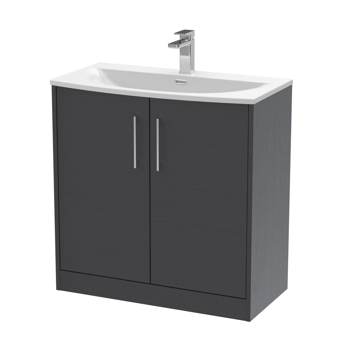Hudson Reed Juno 800mm 2 Door Floor Standing Vanity Unit With U-Shaped Curved Basin