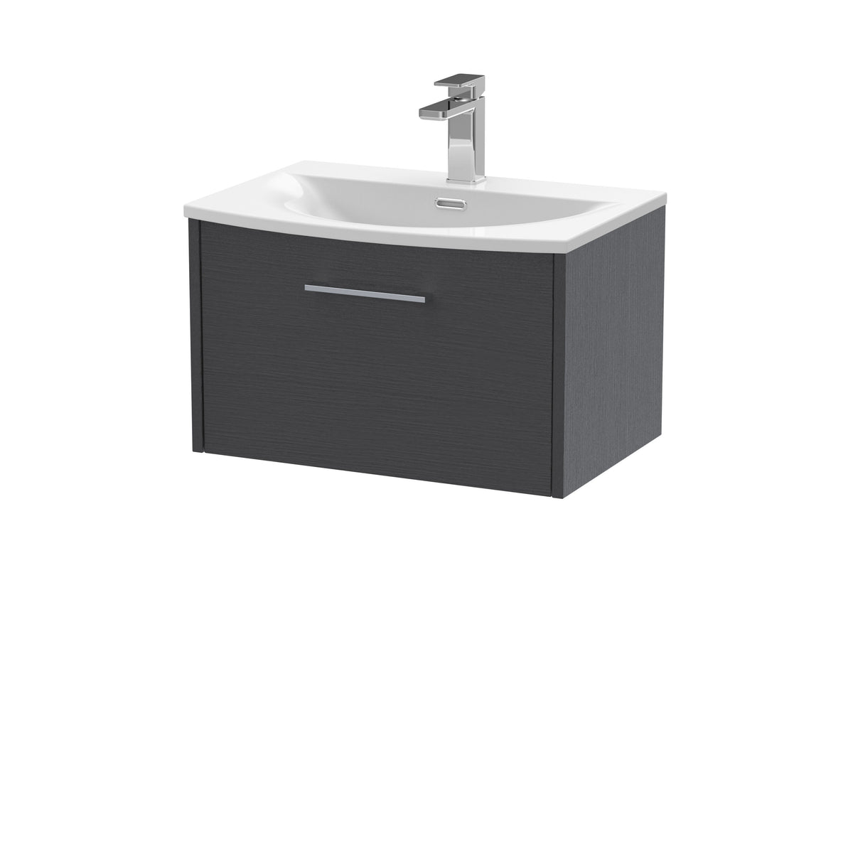 Hudson Reed Juno 600mm 1 Drawer Wall Hung Vanity Unit With U-Shaped Curved Basin