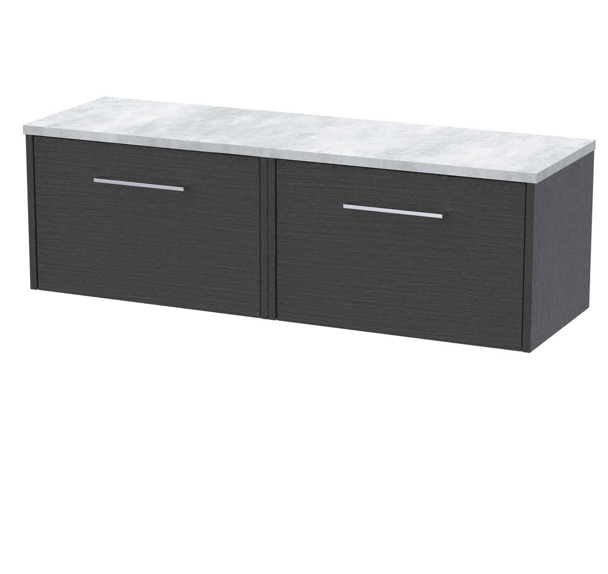 Hudson Reed Juno 1200mm 2 Drawer Wall Hung Vanity Unit With Bellato Grey Worktop