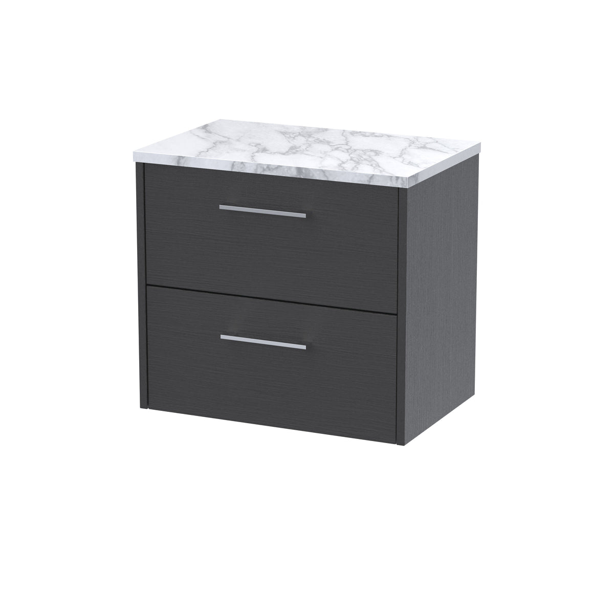 Hudson Reed Juno 600mm 2 Drawer Wall Hung Vanity Unit With Carrara Laminate Worktop