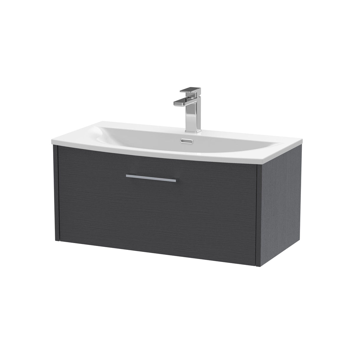 Hudson Reed Juno 800mm 1 Drawer Wall Hung Vanity Unit With U-Shaped Curved Basin