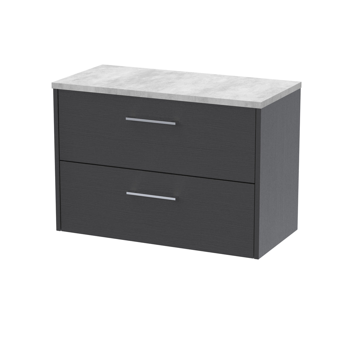 Hudson Reed Juno 800mm 2 Drawer Wall Hung Vanity Unit With Bellato Grey Worktop