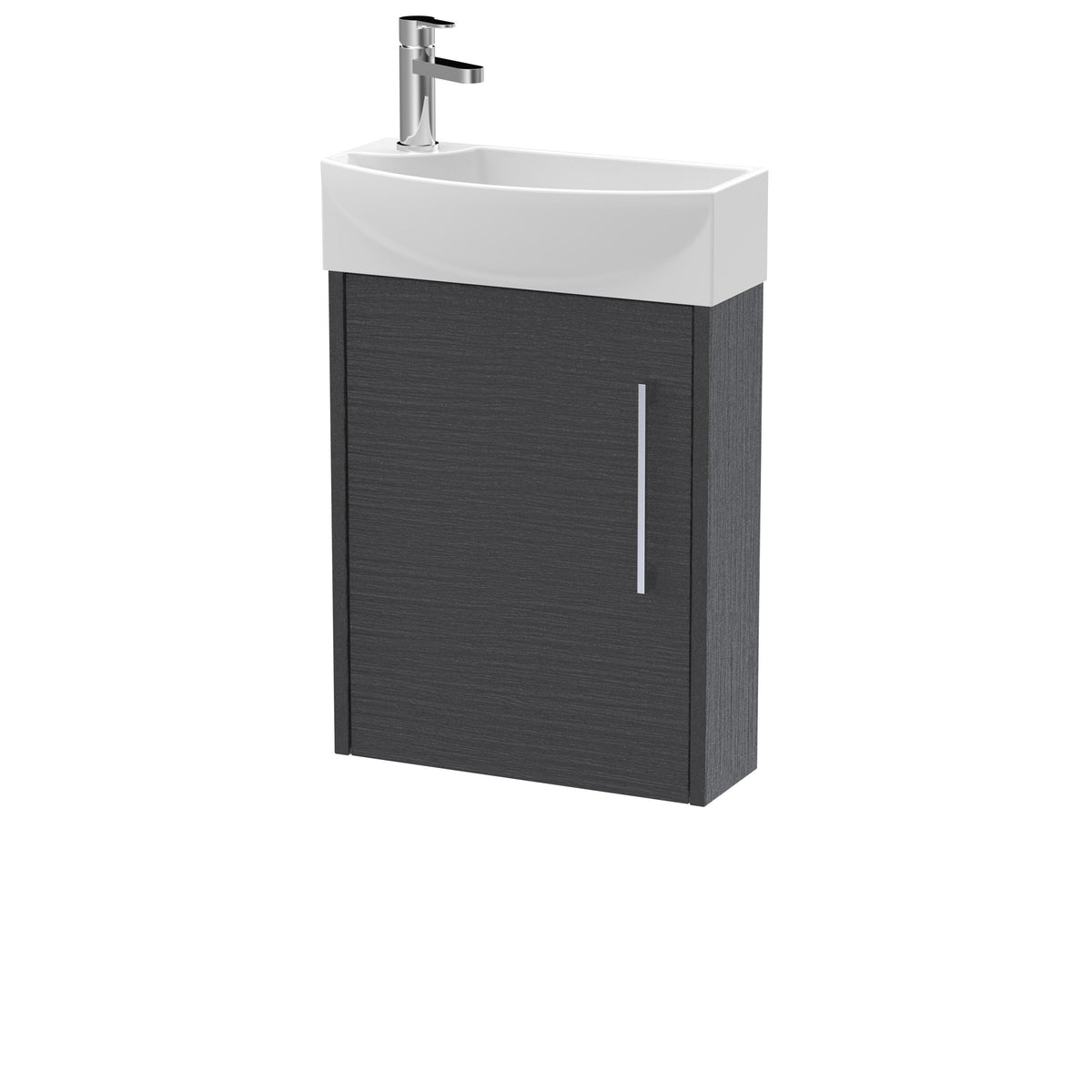 Hudson Reed Juno 440mm 1 Door Right-Hand Compact Cloakroom Floor Standing Vanity Unit With 1 Tap Hole Basin