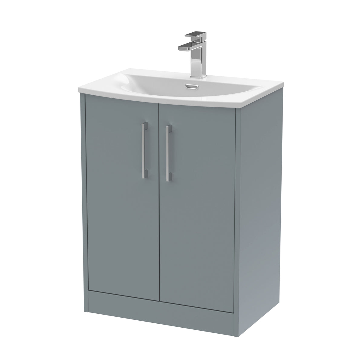 Hudson Reed Juno 600mm 2 Door Floor Standing Vanity Unit With U-Shaped Curved Basin