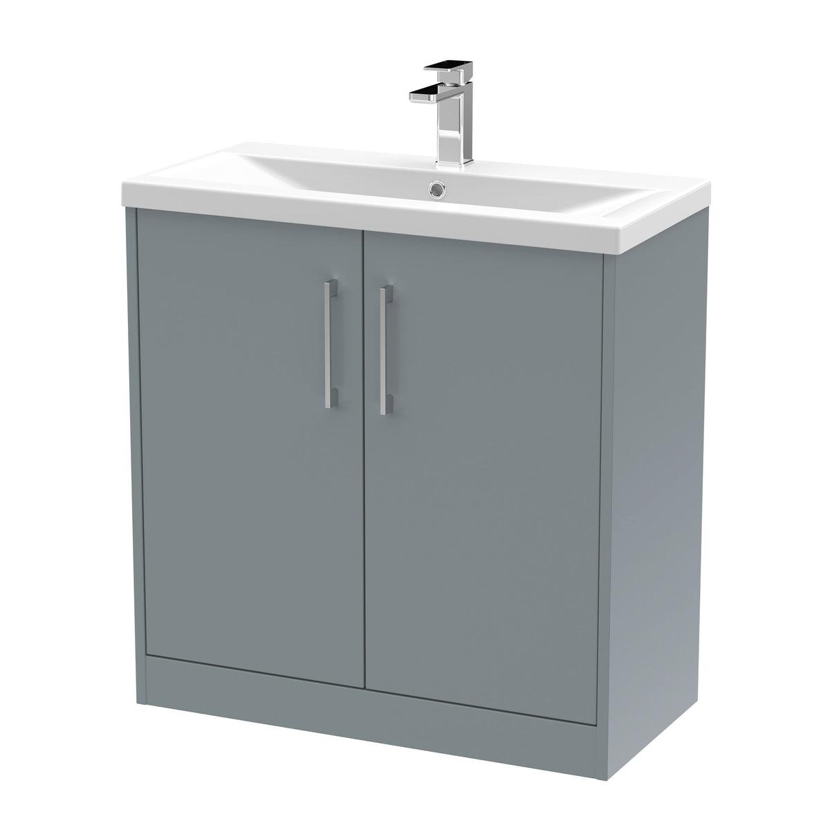 Hudson Reed Juno 800mm 2 Door Floor Standing Vanity Unit With Mid-Edge Basin