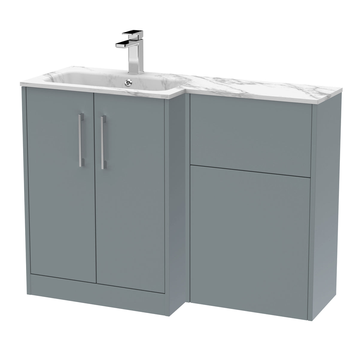 Hudson Reed Juno 1100mm x 390mm Combination Unit & Stone Basin Left Hand