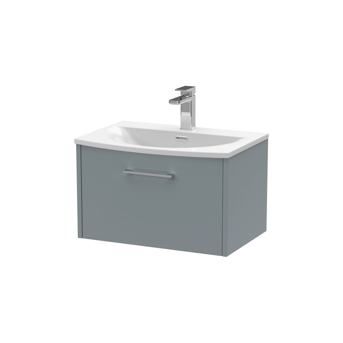 Hudson Reed Juno 600mm 1 Drawer Wall Hung Vanity Unit With U-Shaped Curved Basin