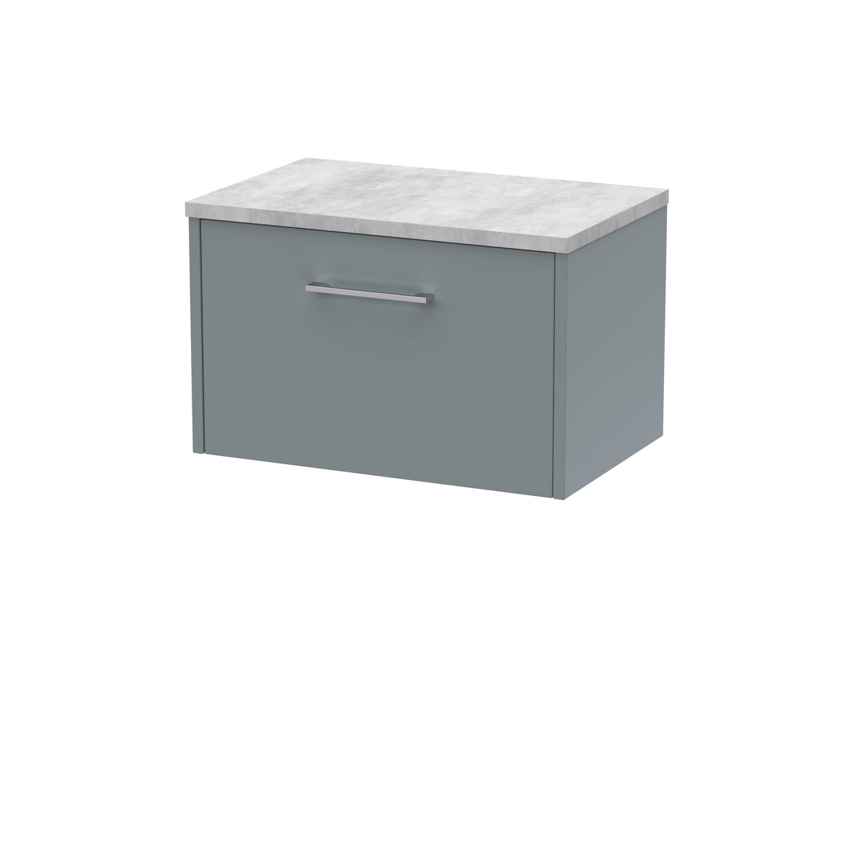 Hudson Reed Juno 600mm 1 Drawer Wall Hung Vanity Unit With Bellato Grey Worktop