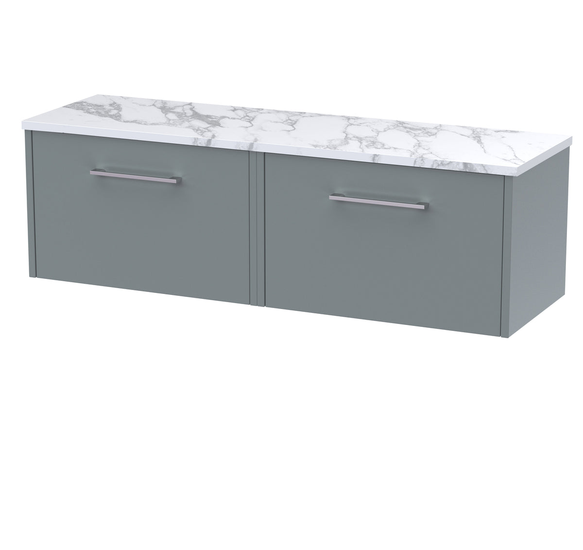 Hudson Reed Juno 1200mm 2 Drawer Wall Hung Vanity With Carrara Laminate Worktop