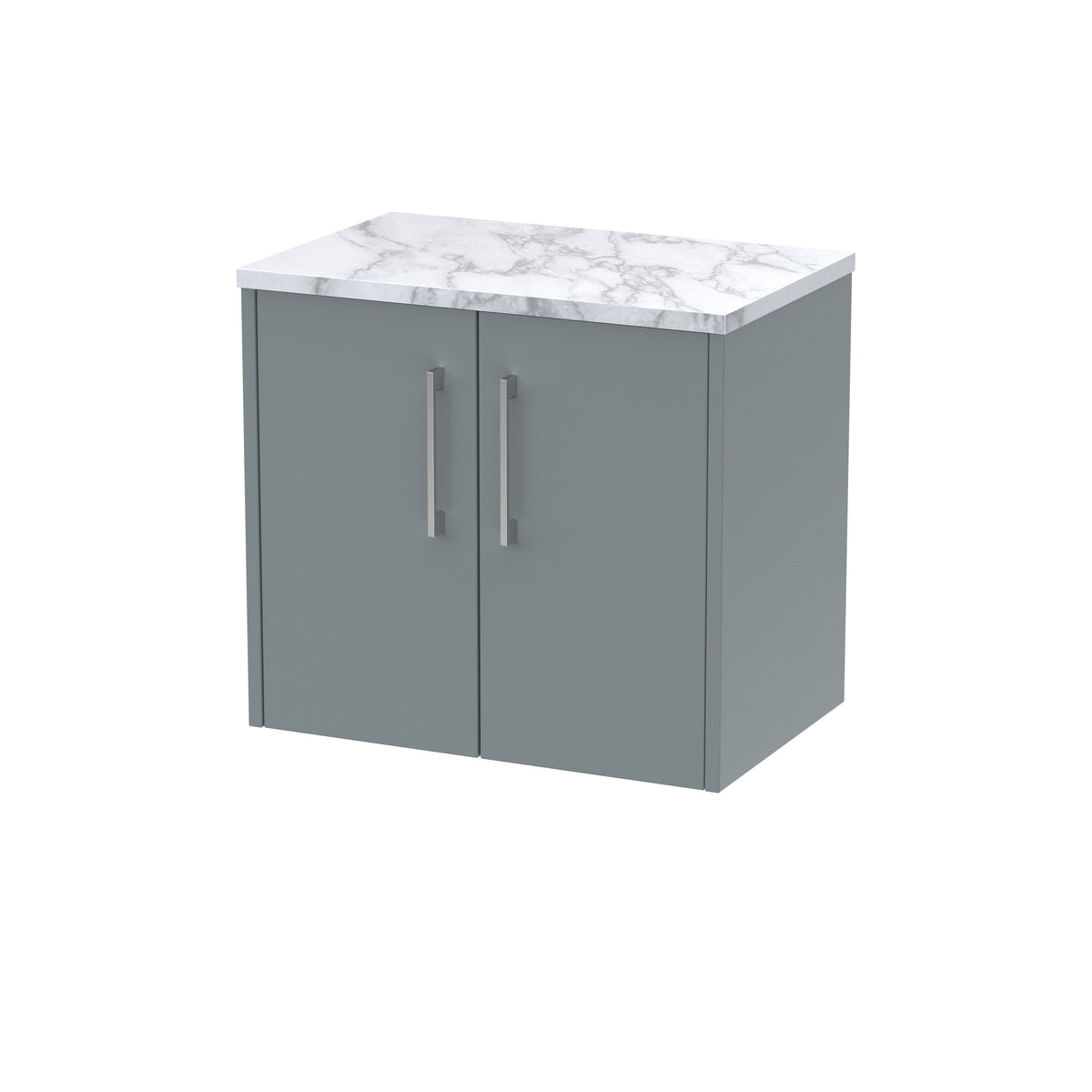 Hudson Reed Juno 600mm 2 Door Wall Hung Vanity Unit With Carrara Laminate Worktop