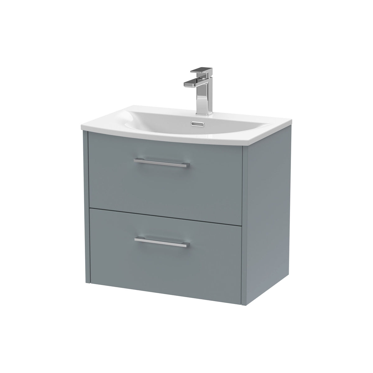 Hudson Reed Juno 600mm 2 Drawer Wall Hung Vanity Unit With U-Shaped Curved Basin