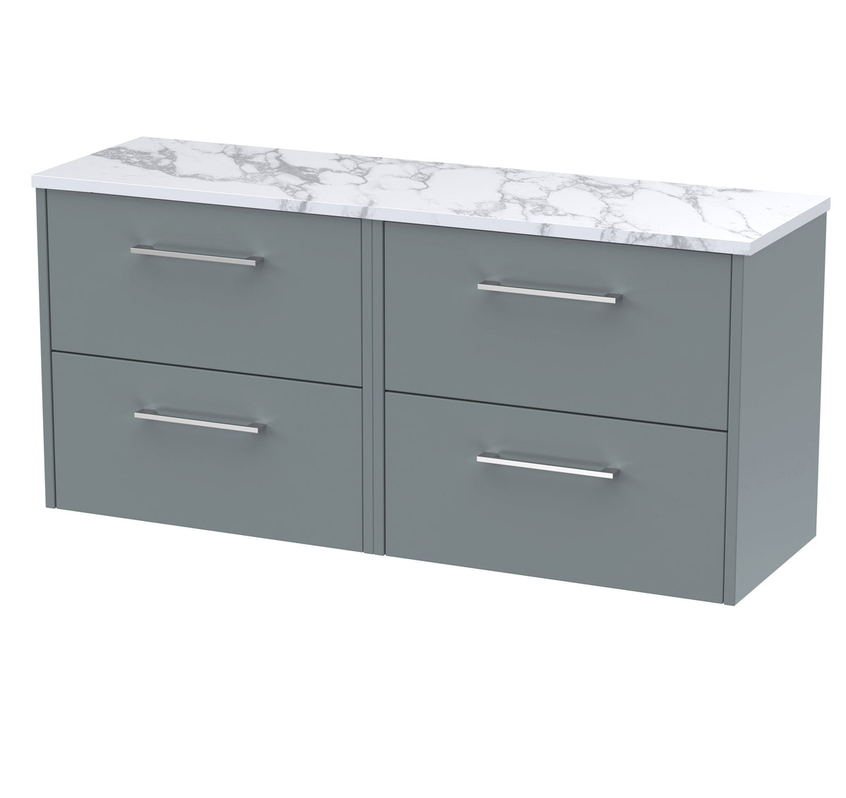 Hudson Reed Juno 1200mm 4 Drawer Wall Hung Vanity With Carrara Laminate Worktop