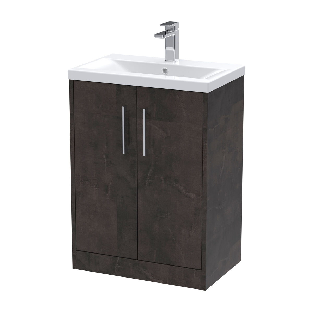 Hudson Reed Juno 600mm 2 Door Floor Standing Vanity Unit With Mid-Edge Basin