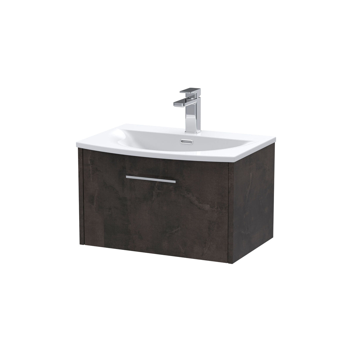 Hudson Reed Juno 600mm 1 Drawer Wall Hung Vanity Unit With U-Shaped Curved Basin