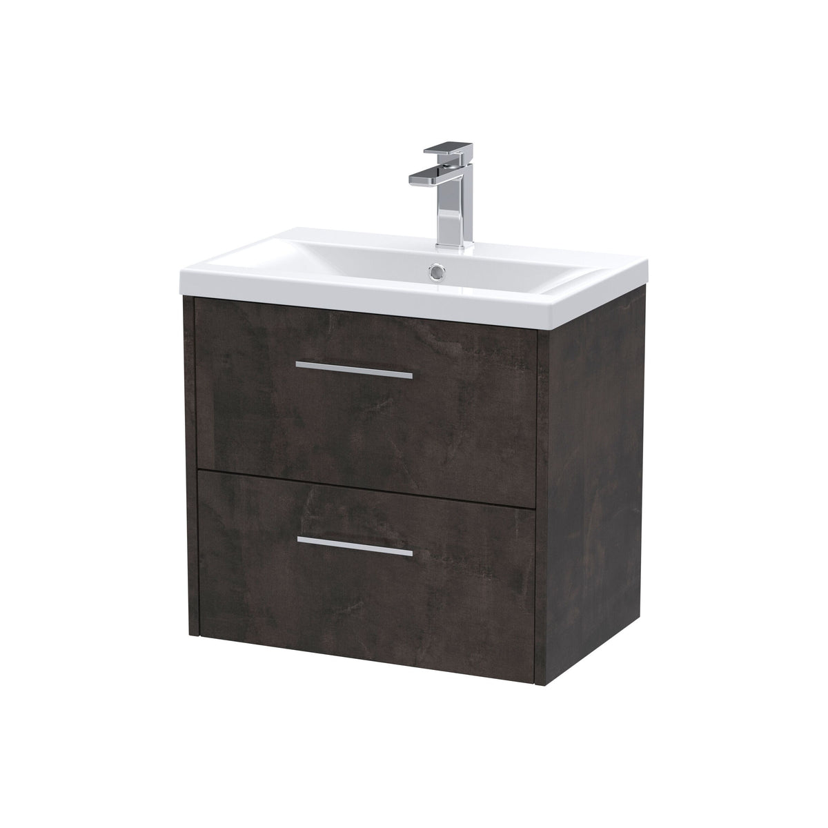 Hudson Reed Juno 600mm 2 Drawer Wall Hung Vanity Unit With Mid-Edge Basin
